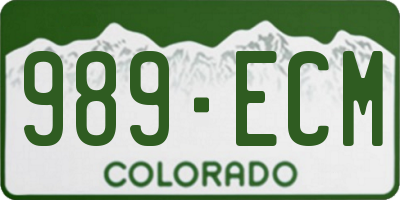 CO license plate 989ECM