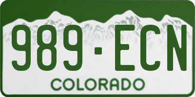 CO license plate 989ECN