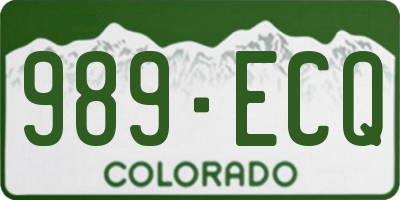 CO license plate 989ECQ