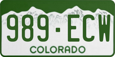CO license plate 989ECW