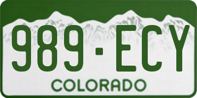 CO license plate 989ECY