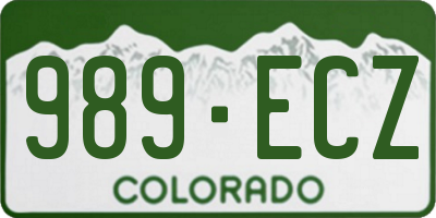 CO license plate 989ECZ