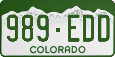 CO license plate 989EDD