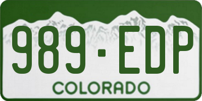 CO license plate 989EDP
