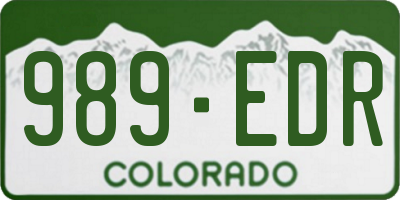 CO license plate 989EDR