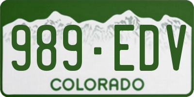 CO license plate 989EDV