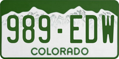 CO license plate 989EDW