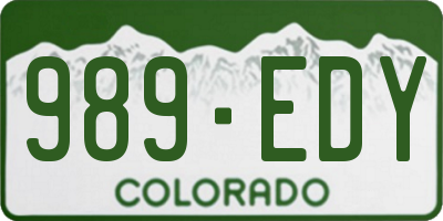 CO license plate 989EDY