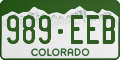 CO license plate 989EEB