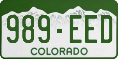 CO license plate 989EED