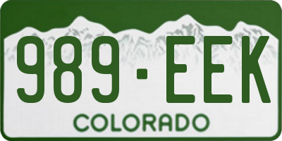 CO license plate 989EEK