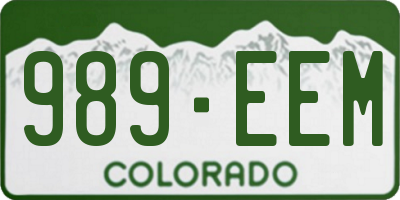 CO license plate 989EEM