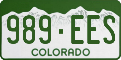 CO license plate 989EES