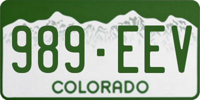 CO license plate 989EEV