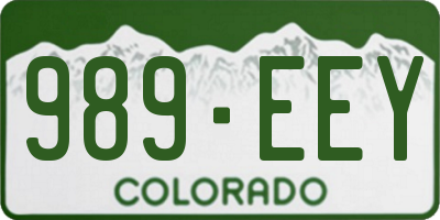 CO license plate 989EEY