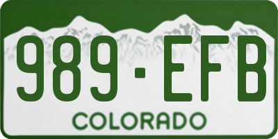 CO license plate 989EFB
