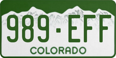 CO license plate 989EFF