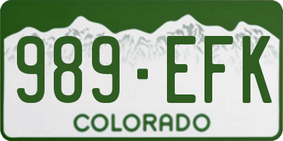 CO license plate 989EFK