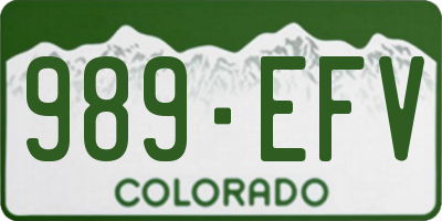 CO license plate 989EFV