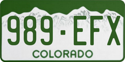 CO license plate 989EFX
