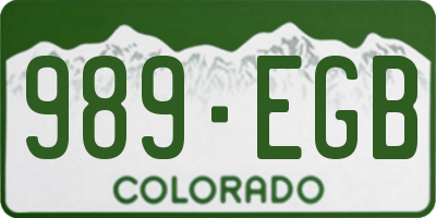 CO license plate 989EGB