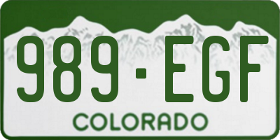 CO license plate 989EGF