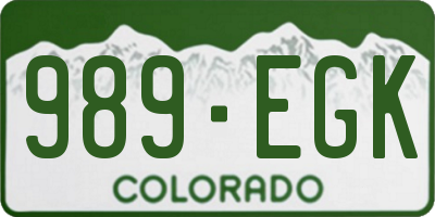 CO license plate 989EGK