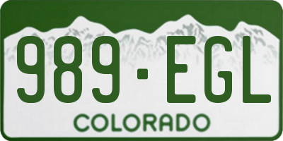 CO license plate 989EGL