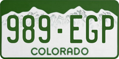 CO license plate 989EGP