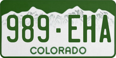 CO license plate 989EHA