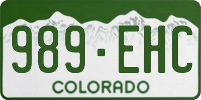 CO license plate 989EHC