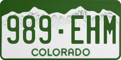 CO license plate 989EHM