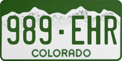 CO license plate 989EHR