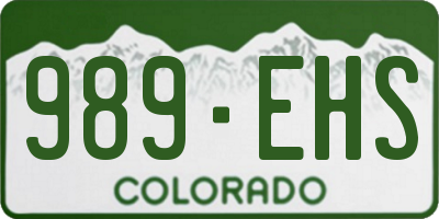 CO license plate 989EHS