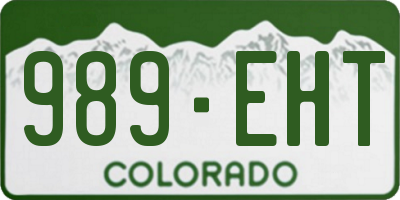 CO license plate 989EHT