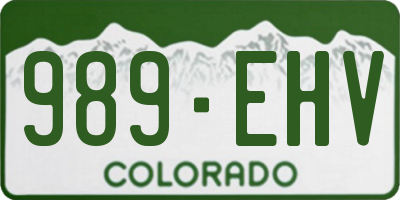 CO license plate 989EHV