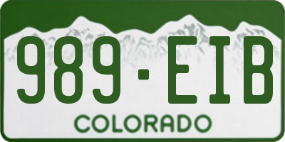 CO license plate 989EIB