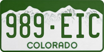 CO license plate 989EIC