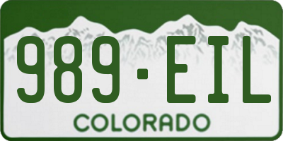 CO license plate 989EIL