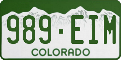 CO license plate 989EIM