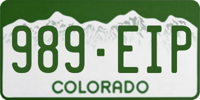 CO license plate 989EIP