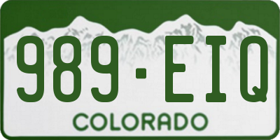 CO license plate 989EIQ