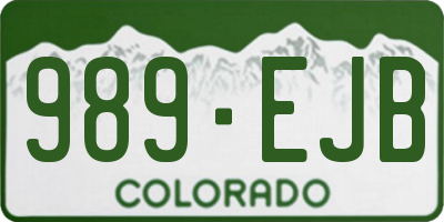 CO license plate 989EJB