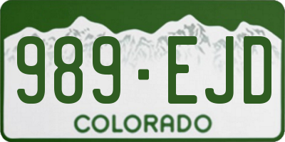 CO license plate 989EJD