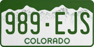CO license plate 989EJS