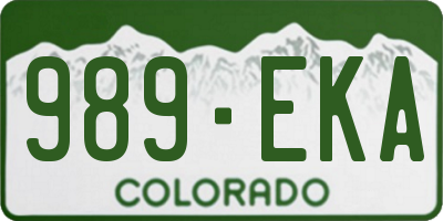 CO license plate 989EKA