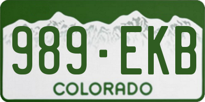 CO license plate 989EKB