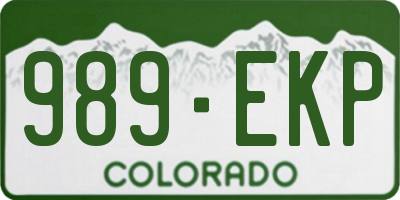 CO license plate 989EKP