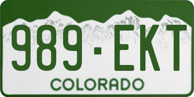 CO license plate 989EKT