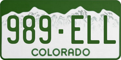 CO license plate 989ELL
